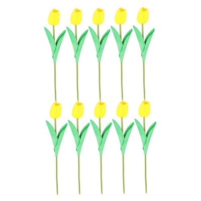 Product: JCYGBMK 10pcs Fake Tulips Flower Realistic Tulips Artificial Tulips Real Touch Simulation Tulips Fake Flower Plastic Flower Decoration Faux Tulips Home Orname, 34 * 7cm, Red