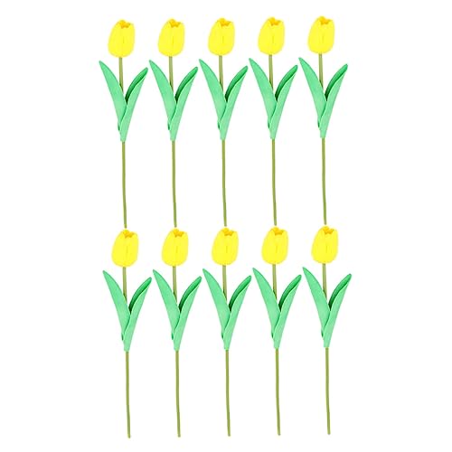 Product: JCYGBMK 10pcs Fake Tulips Flower Realistic Tulips Artificial Tulips Real Touch Simulation Tulips Fake Flower Plastic Flower Decoration Faux Tulips Home Orname, 34 * 7cm, Red