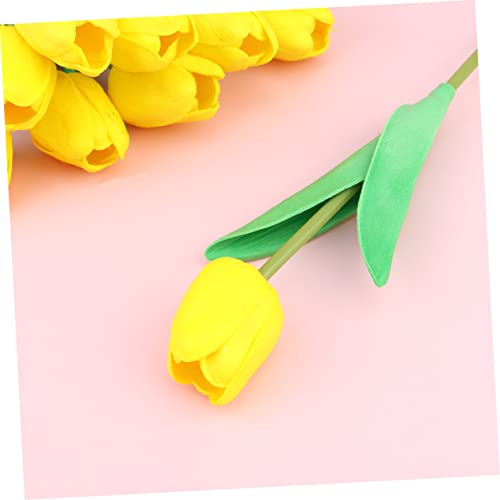Product: JCYGBMK 10pcs Fake Tulips Flower Realistic Tulips Artificial Tulips Real Touch Simulation Tulips Fake Flower Plastic Flower Decoration Faux Tulips Home Orname, 34 * 7cm, Red