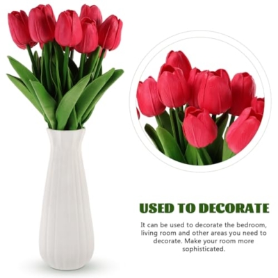 Product: JCYGBMK 12pcs Tulip Artificial Flower Home Decor Plant Decor Tulips Arrangement Bouquet Tulips Photo Prop Faux Tulip Bouquet Outdoor Artificial Flowers Fake T
