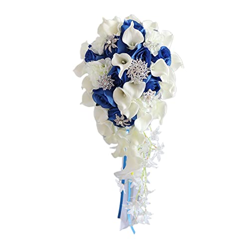 Silky Flower Store Artificial Flower Bouquet, Waterfall Simulation Faux Flowers, PU Decorative Arrangement, Home Wedding Event Decor 32.5cm 7 7 Product: Kangnice Artificial Flower Bouquet Button Waterfall Simulation Fake Flowers