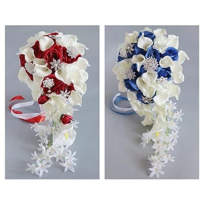 Silky Flower Store Artificial Flower Bouquet, Waterfall Simulation Faux Flowers, PU Decorative Arrangement, Home Wedding Event Decor 32.5cm 15 15 Product: Kangnice Artificial Flower Bouquet Button Waterfall Simulation Fake Flowers