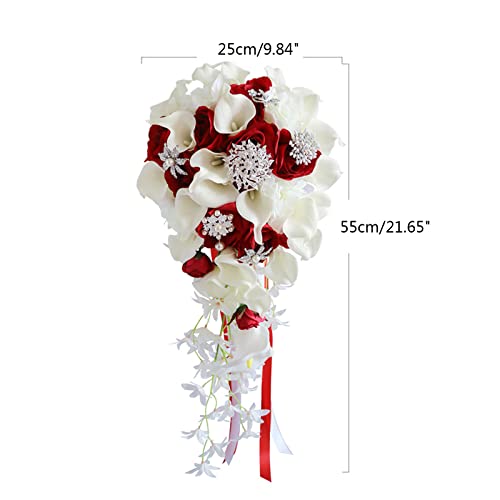 Silky Flower Store Artificial Flower Bouquet, Waterfall Simulation Faux Flowers, PU Decorative Arrangement, Home Wedding Event Decor 32.5cm 4 4 Product: Kangnice Artificial Flower Bouquet Button Waterfall Simulation Fake Flowers