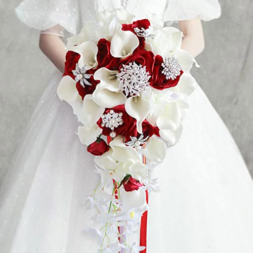Silky Flower Store Artificial Flower Bouquet, Waterfall Simulation Faux Flowers, PU Decorative Arrangement, Home Wedding Event Decor 32.5cm 1 1 Product: Kangnice Artificial Flower Bouquet Button Waterfall Simulation Fake Flowers