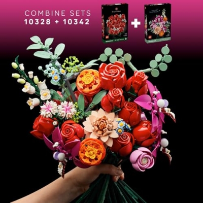 Product: LEGO Botanicals Bouquet of Roses Artificial Flowers - Fake Red Roses Building Set for Adults, Ages 18+ - Gifts for Anniversary for Women & Men - Home Decor for Table Display - 10328