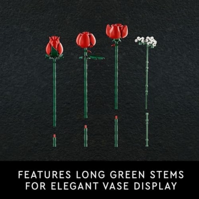 Product: LEGO Botanicals Bouquet of Roses Artificial Flowers - Fake Red Roses Building Set for Adults, Ages 18+ - Gifts for Anniversary for Women & Men - Home Decor for Table Display - 10328