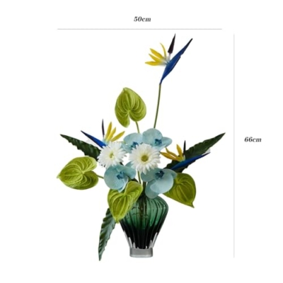 Product: LIAN16PENG Floral Installations Table Centerpieces Home Soft Decor Artificial Flower Bouquet Simulation Flower Set with Glass Vase Party Decoration
