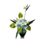 Product: LIAN16PENG Floral Installations Table Centerpieces Home Soft Decor Artificial Flower Bouquet Simulation Flower Set with Glass Vase Party Decoration