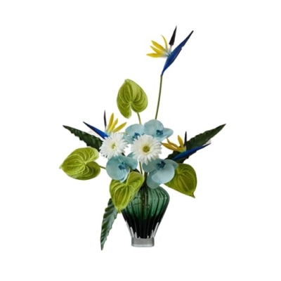 Product: LIAN16PENG Floral Installations Table Centerpieces Home Soft Decor Artificial Flower Bouquet Simulation Flower Set with Glass Vase Party Decoration