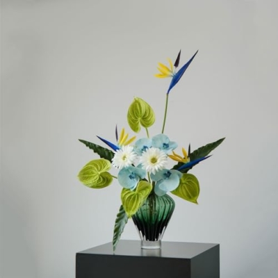 Product: LIAN16PENG Floral Installations Table Centerpieces Home Soft Decor Artificial Flower Bouquet Simulation Flower Set with Glass Vase Party Decoration