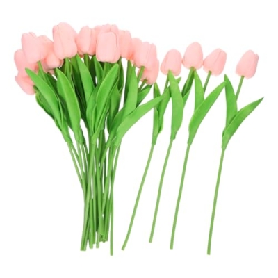 Product: LOGOFUN 48PCS Artificial Flower Stem Lifelike Faux Floral Bouquet for Wedding Festival Party Kitchen Home Decoration - Pink