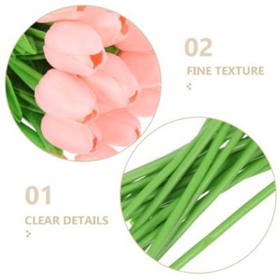 Product: LOGOFUN 48PCS Artificial Flower Stem Lifelike Faux Floral Bouquet for Wedding Festival Party Kitchen Home Decoration - Pink