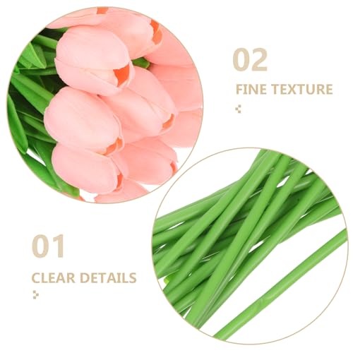 Product: LOGOFUN 48PCS Artificial Flower Stem Lifelike Faux Floral Bouquet for Wedding Festival Party Kitchen Home Decoration - Pink