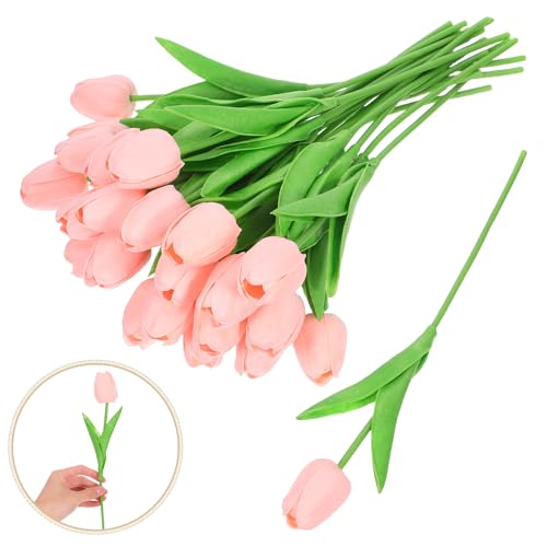 Product: LOGOFUN 48PCS Artificial Flower Stem Lifelike Faux Floral Bouquet for Wedding Festival Party Kitchen Home Decoration - Pink