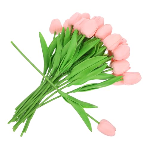 Product: LOGOFUN 48pcs Artificial Tulips Bouquet Lifelike Faux Flowers for Wedding Party Kitchen Home Decor Arrangement