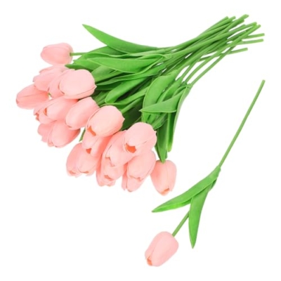 Product: LOGOFUN 48pcs Artificial Tulips Bouquet Lifelike Faux Flowers for Wedding Party Kitchen Home Decor Arrangement