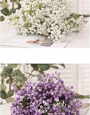 Product: LOPAYUHB Artificial Gypsophila Flowers with Vase Soft Plastic Silk Flower DIY Flowers Arrangement for Home Kitchen Table Centerpieces Decor