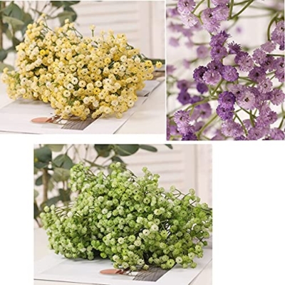 Product: LOPAYUHB Artificial Gypsophila Flowers with Vase Soft Plastic Silk Flower DIY Flowers Arrangement for Home Kitchen Table Centerpieces Decor