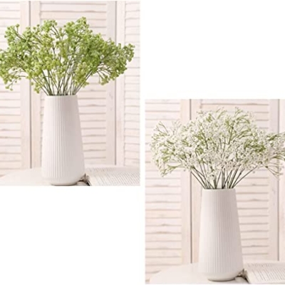 Product: LOPAYUHB Artificial Gypsophila Flowers with Vase Soft Plastic Silk Flower DIY Flowers Arrangement for Home Kitchen Table Centerpieces Decor