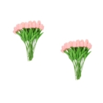 Product: LUOZZY 48 Pcs Artificial Tulips Faux Flower Bouquet for Wedding Party Kitchen Home Decor Arrangement Pink