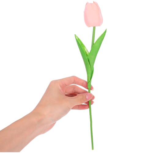 Product: LUOZZY 48 Pcs Artificial Tulips Faux Flower Bouquet for Wedding Party Kitchen Home Decor Arrangement Pink