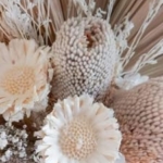 Product: Neutral White Beige Preserved Floral Arrangement In Vase Palm Banksia Dried Flowers Everlasting Bouquet Natural Home Wedding Décor for Front Door Hanging Wall Window Party Decoration(white) Garland fo