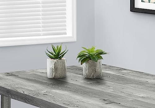 Product: OPAHDN Indoor Faux Succulent Plants Set of 2, 7" Tall Greenery in Grey Cement Pots