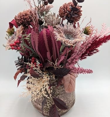Product: Pink Autumn Arrangement Flowers, Artificial Cones Spring Protea for Home Arrangements Table Centerpiece Decorations Garland for Table Centerpiece Holiday Party Weddi