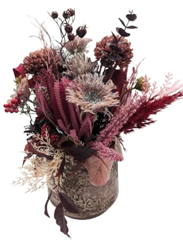 Product: Pink Autumn Arrangement Flowers, Artificial Cones Spring Protea for Home Arrangements Table Centerpiece Decorations Garland for Table Centerpiece Holiday Party Weddi