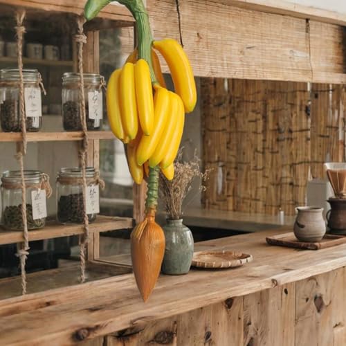 Product: Qianly Artificial Banana Faux Fruit Prop Ornament Decorative Simulation Fruit Decorative Banana Bunch for Art Painting Kitchen Home, Yellow