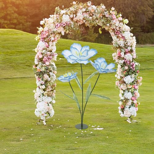 Product: QIANMOON Artificial Flowers for Wedding, 62.99in Huge Artificial Silk Flower Decor, 3-Head Artificial Flowers for Wedding, Birthday Party Banquet Background, Shop Window Display (Blue)