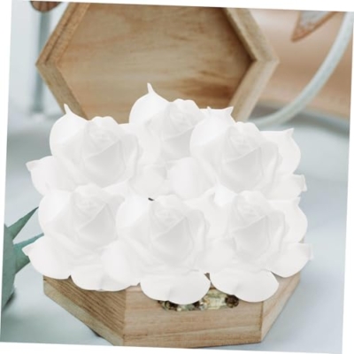 Silky Flower Store Artificial Foam Rose Flowers White Wedding Decoration, Ivory Faux Roses Set of 50, 2.7cm 16 16 Product: ROSENICE 50pcs Artificial Foam Rose Flowers for Home Wedding Decoration (White)