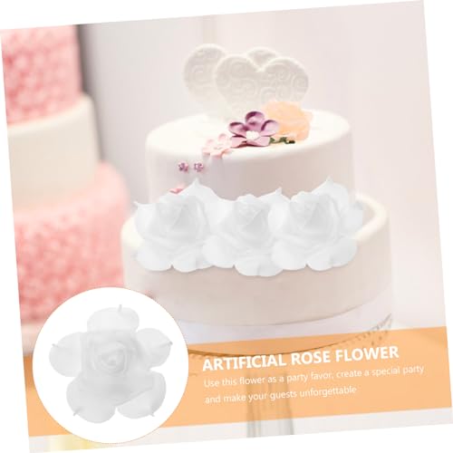 Silky Flower Store Artificial Foam Rose Flowers White Wedding Decoration, Ivory Faux Roses Set of 50, 2.7cm 5 5 Product: ROSENICE 50pcs Artificial Foam Rose Flowers for Home Wedding Decoration (White)