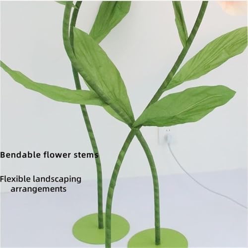 Product: Set of 3 Large Artificial Tulip Flowers with Adjustable Stems and Bases for Weddings, Events, Displays (Blue)(Light Pink)