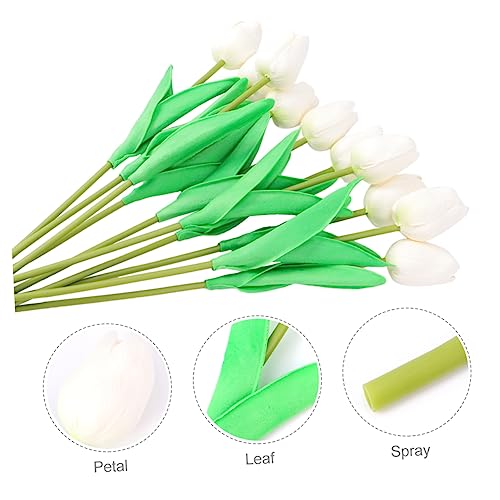 Product: SLCHJXS 10pcs Fake Tulips Flower Realistic Tulips Artificial Tulips Real Touch Simulation Tulips Fake Flower Plastic Flower Decoration Faux Tulips Home Orname, 34 * 7cm, Red
