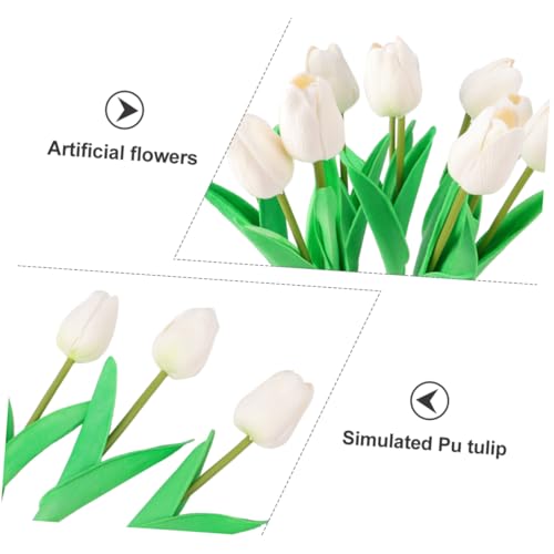 Product: SLCHJXS 10pcs Fake Tulips Flower Realistic Tulips Artificial Tulips Real Touch Simulation Tulips Fake Flower Plastic Flower Decoration Faux Tulips Home Orname, 34 * 7cm, Red