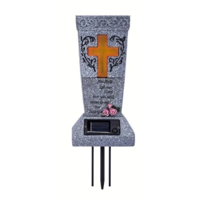 Product: Solar-Powered Cross Angel Flowerpot, 2025 New Cemetery Vase with Led for Plants and Flower, Tombstone Decoration for Memorial Day Independence Day, Unique Pot Ornament