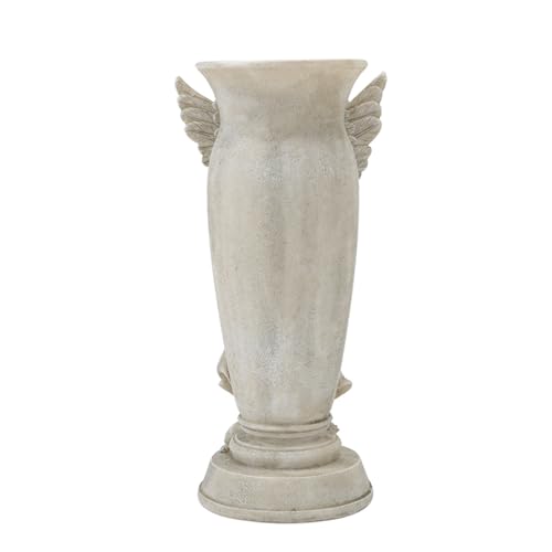 Product: SPONGL Praying Angelic Sculpture Memorial Vases Weather Resistant Resins Grave Decors Ground Stakes for Cemetery Garden Outdoor