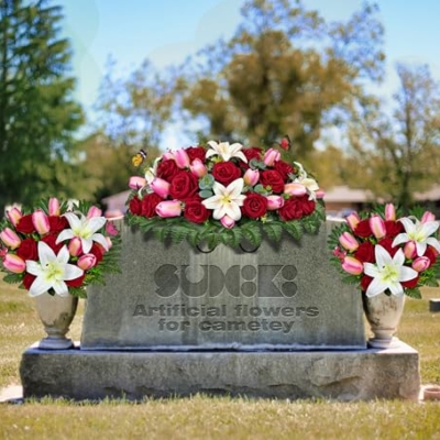 Silky Flower Store Artificial Cemetery Flowers, Realistic Silk Outdoor Grave Decorations, Headstone Saddle Bouquet Set, Weather Resistant 32.5cm 16 16 Product: SUHOOKOO Artificial Cemetery Flowers – Realistic Silk Flower Outdoor Grave Decorations