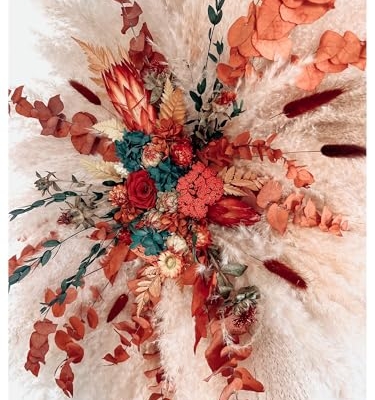 Product: Terracotta Wedding Floral Decor, Bridal Arch of Flowers, Rustic Boho Arches, Fall Wedding Flowers for Arch Arrangement Garland for Table Centerpiece Holiday Party Weddi(L30 W16)