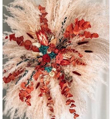Product: Terracotta Wedding Floral Decor, Bridal Arch of Flowers, Rustic Boho Arches, Fall Wedding Flowers for Arch Arrangement Garland for Table Centerpiece Holiday Party Weddi(L30 W16)