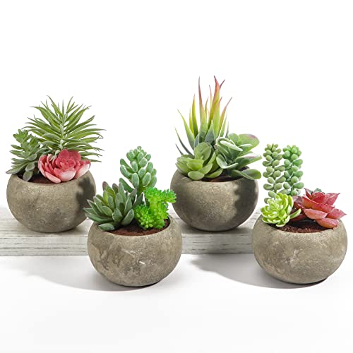 Product: Vasemouh Artificial Succulents Set of 4,Fake Succulents Home Office School Decoration