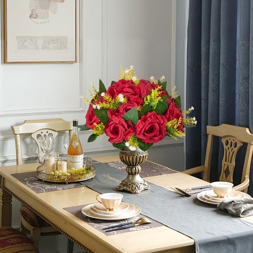Silky Flower Store Artificial Red Rose Flower Balls Bouquet, 10 PCS Wedding Centerpieces, Faux Kissing Balls Decor, 9.5-Inch 7 7 Product: VEVOR Flower Balls Arrangement Bouquet 10 PCS, 9.5-Inch Wedding Red Roses Centerpieces, Fake Flowers Kissing Balls Decor Artificial Floral Arrangements Flower Bouquet for Home Party Table Decorations