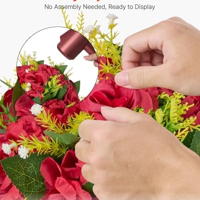 Silky Flower Store Artificial Red Rose Flower Balls Bouquet, 10 PCS Wedding Centerpieces, Faux Kissing Balls Decor, 9.5-Inch 13 13 Product: VEVOR Flower Balls Arrangement Bouquet 10 PCS, 9.5-Inch Wedding Red Roses Centerpieces, Fake Flowers Kissing Balls Decor Artificial Floral Arrangements Flower Bouquet for Home Party Table Decorations