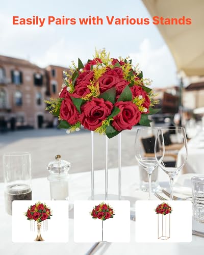 Silky Flower Store Artificial Red Rose Flower Balls Bouquet, 10 PCS Wedding Centerpieces, Faux Kissing Balls Decor, 9.5-Inch 3 3 Product: VEVOR Flower Balls Arrangement Bouquet 10 PCS, 9.5-Inch Wedding Red Roses Centerpieces, Fake Flowers Kissing Balls Decor Artificial Floral Arrangements Flower Bouquet for Home Party Table Decorations