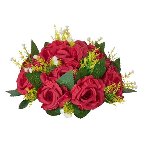 Silky Flower Store Artificial Red Rose Flower Balls Bouquet, 10 PCS Wedding Centerpieces, Faux Kissing Balls Decor, 9.5-Inch 8 8 Product: VEVOR Flower Balls Arrangement Bouquet 10 PCS, 9.5-Inch Wedding Red Roses Centerpieces, Fake Flowers Kissing Balls Decor Artificial Floral Arrangements Flower Bouquet for Home Party Table Decorations
