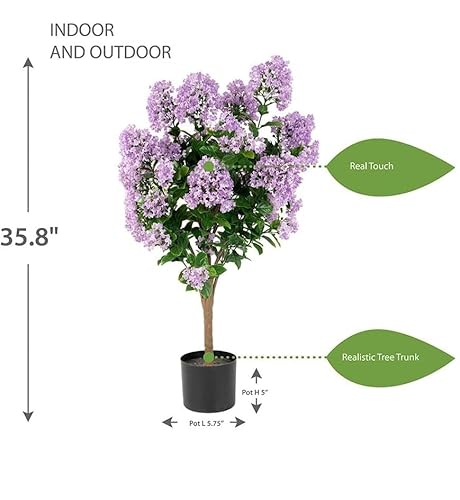 Silky Flower Store Artificial Purple Flower Tree, Handmade Floral Decor, Lifelike Faux Plant, Indoor Outdoor Accent, 36cm 4 4 Product: Vivid Purple Lifelike Artificial Flower Tree - 36" Handmade Floral Decor for Home, Living Room, Weddings, Banquets, and Funerals - Stunning Decorative Flowers