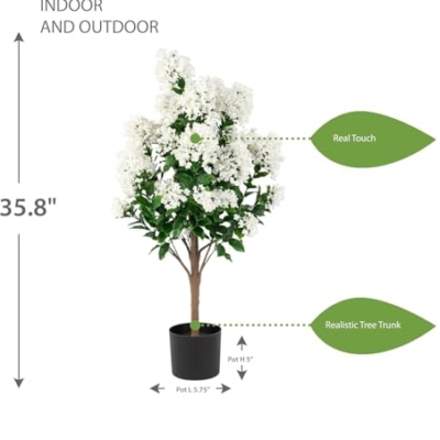 Silky Flower Store Artificial Purple Flower Tree, Handmade Floral Decor, Lifelike Faux Plant, Indoor Outdoor Accent, 36cm 9 9 Product: Vivid Purple Lifelike Artificial Flower Tree - 36" Handmade Floral Decor for Home, Living Room, Weddings, Banquets, and Funerals - Stunning Decorative Flowers