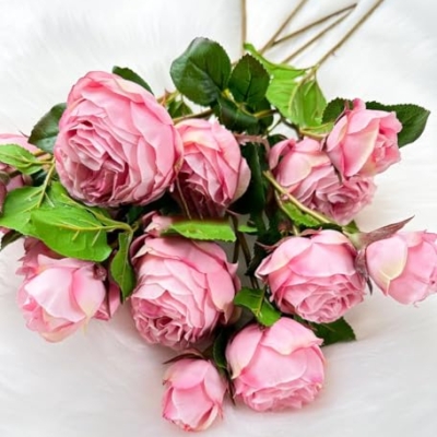 Product: WINDALY 3PCS Light Pink Cabbage Rose Stem,23" Tall Luxury Artificial Flower Bouquet for Wedding/Home Decoration (NO VASE)
