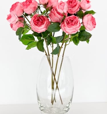 Product: WINDALY 3PCS Light Pink Cabbage Rose Stem,23" Tall Luxury Artificial Flower Bouquet for Wedding/Home Decoration (NO VASE)